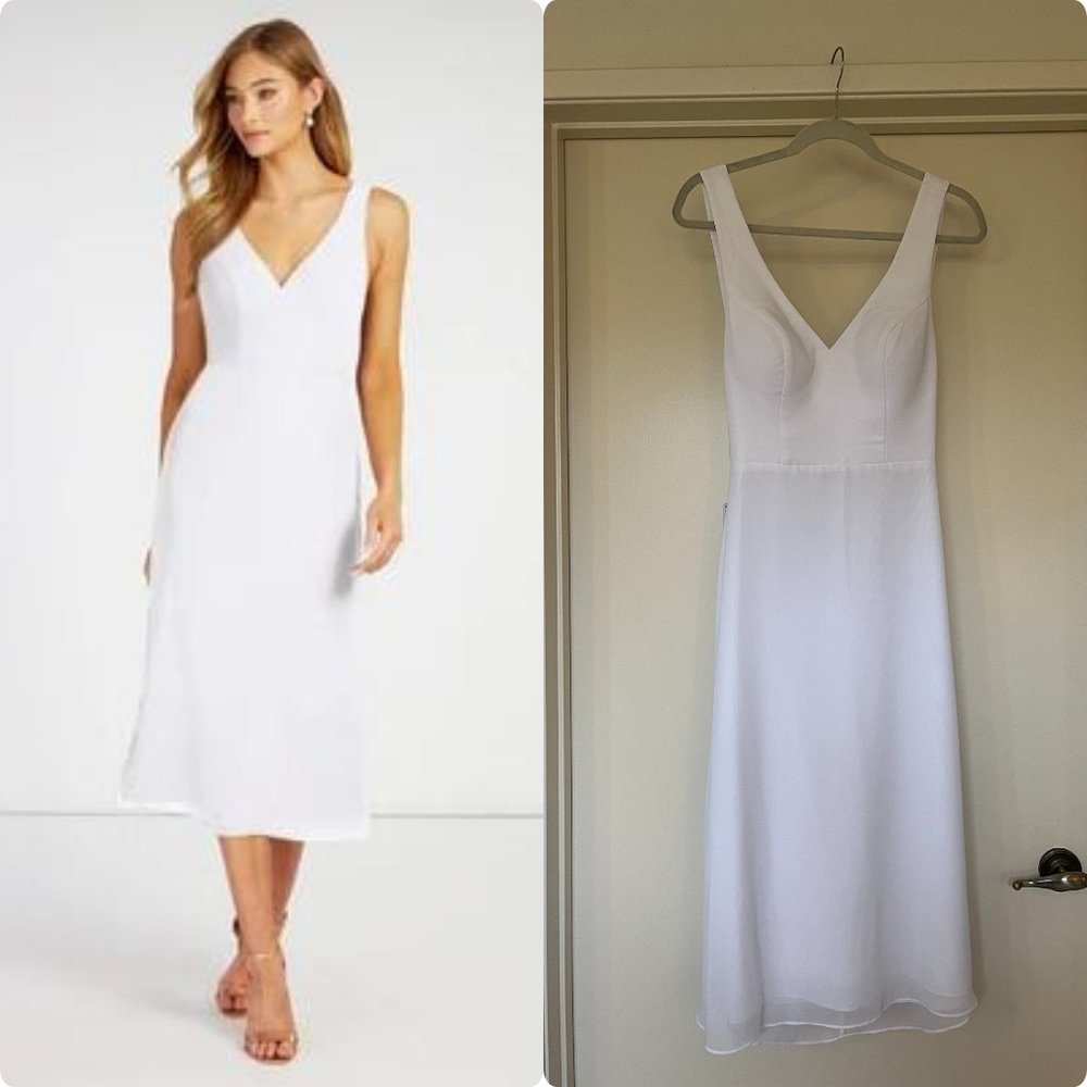 AZAZIE YUKINA Midi Dress - White (NWT)